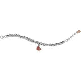 Nanan Bracciale Anellini con Cuore Pavè Rosso