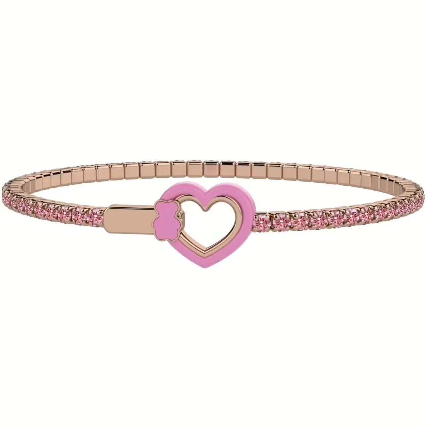 Nanan Bracciale Tennis Cuore Bimba Rosa