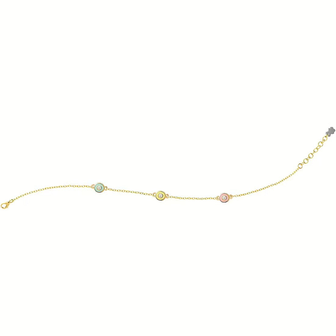 Nanan Bracciale Dorato Cerchi Celeste, Giallo e Rosa