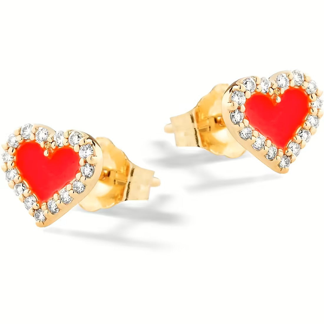 Nanan Orecchino Cuore Rosso e Strass