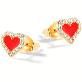 Nanan Orecchino Cuore Rosso e Strass