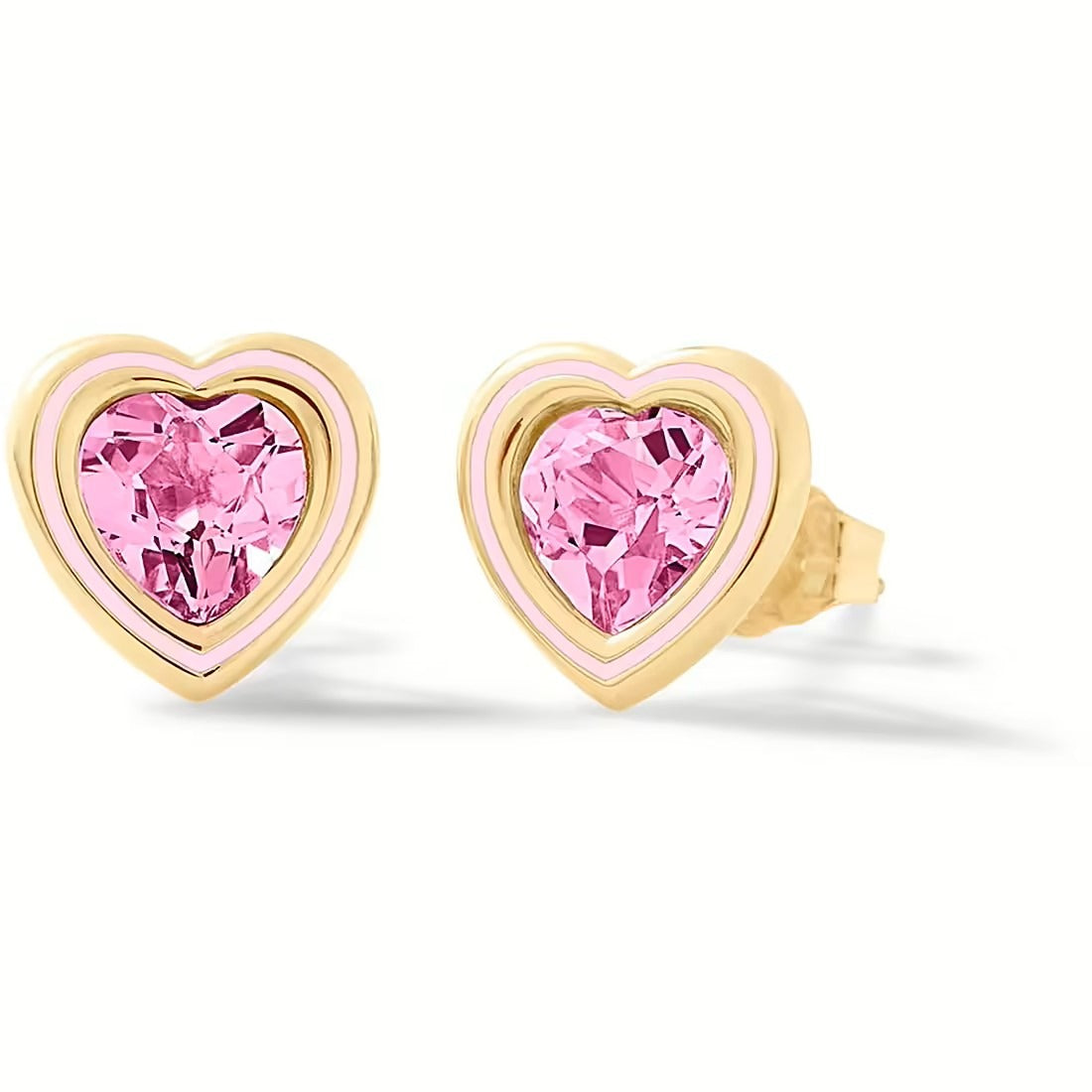 Nanan Orecchino Cuore Pietra Rosa