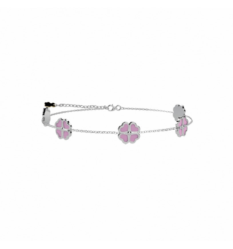 Nanan Bracciale Cinque Quadrifogli Rosa