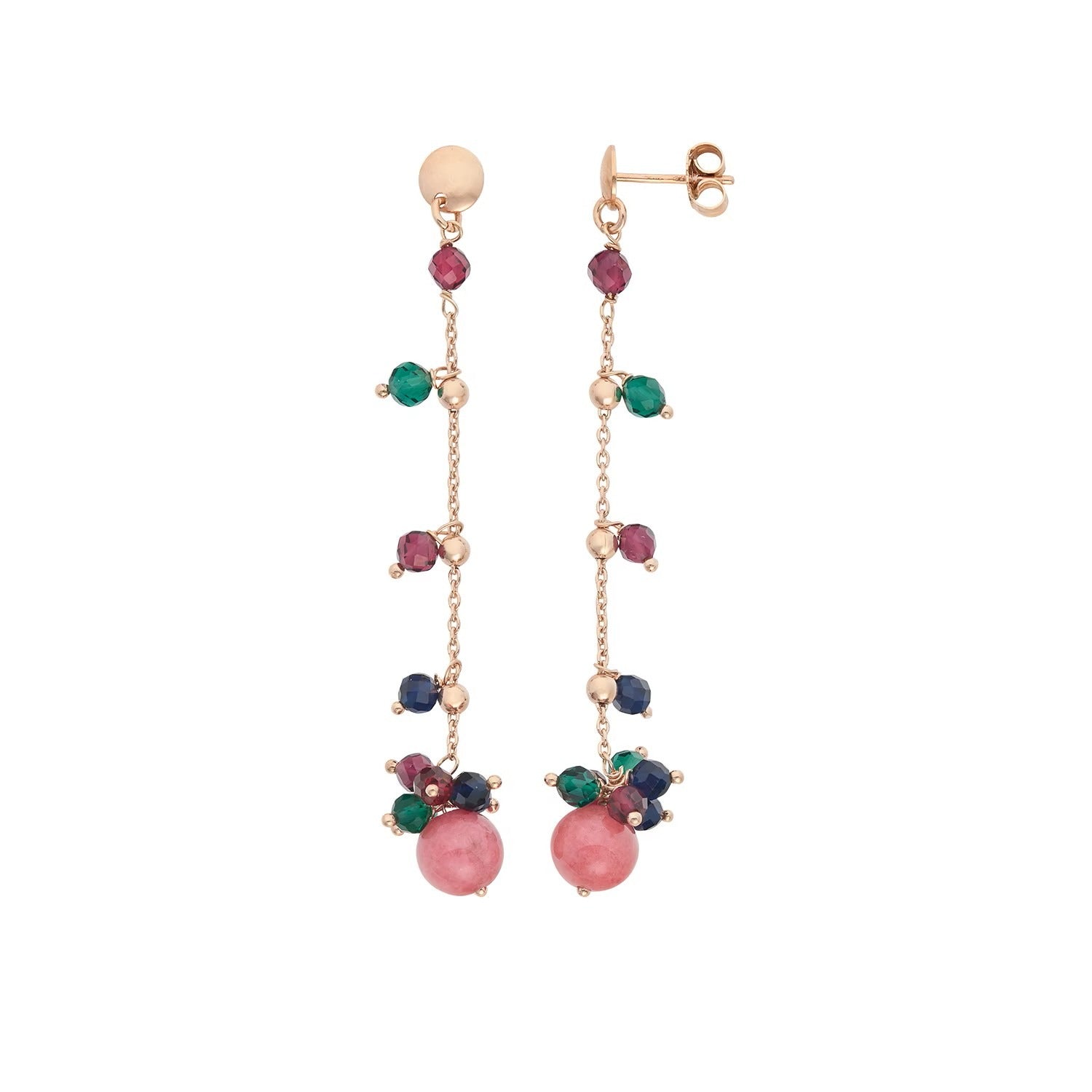 Comete orecchini argento 925% e pietre dure