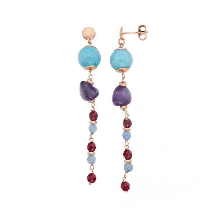 Comete orecchini argento 925% e pietre dure