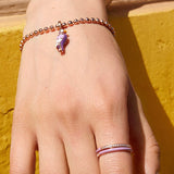 Rosato charm in argento 925‰ a forma di pappagallo
