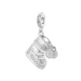 Rosato charm in argento 925‰ a forma di scarpone da sci