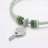 Rosato charm in argento 925% a forma di racchetta da padel