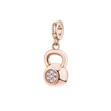 Rosato charm in argento 925% a forma di kettlebell