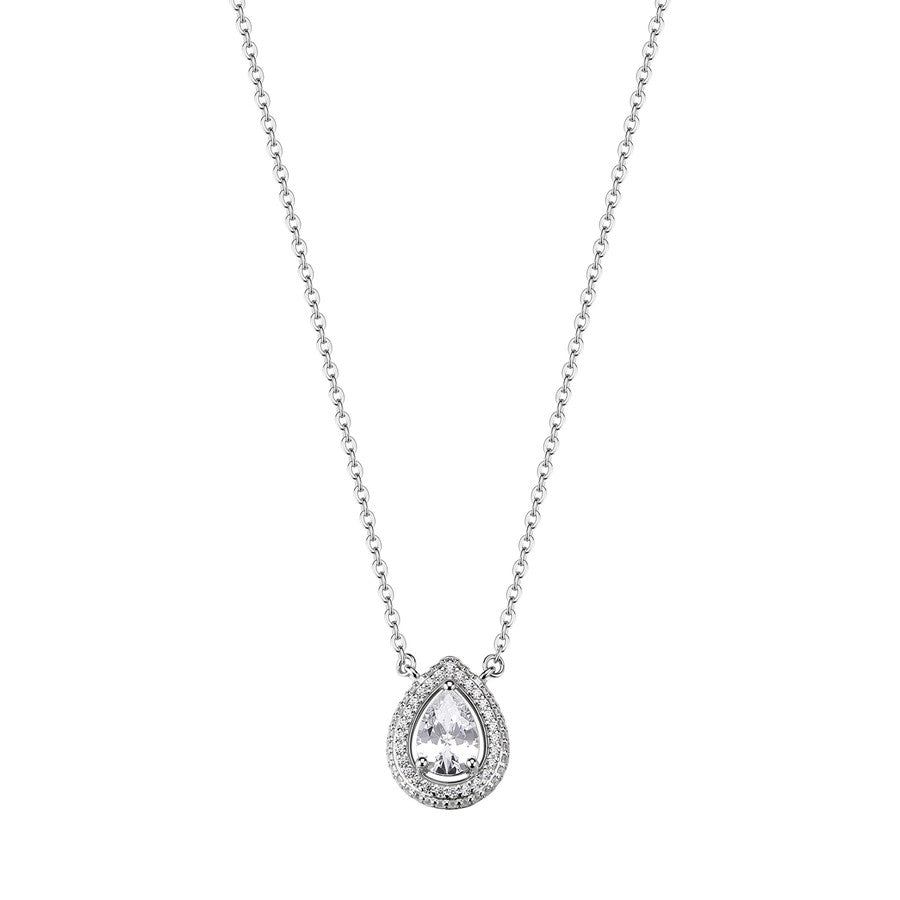 Collana corta in argento 925‰, 59 cubic zirconia bianchi
