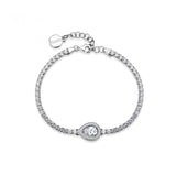 Bracciale tennis in argento 925‰, 115 cubic zirconia bianchi. Lunghezza bracciale 18cm