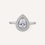 Anello in argento 925‰, 61 cubic zirconia bianchi. Misura anello 16.