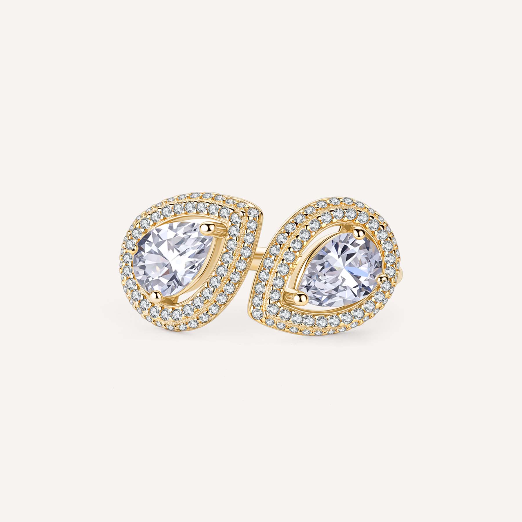 Rosato anello aperto in argento 925‰, placcatura oro giallo
