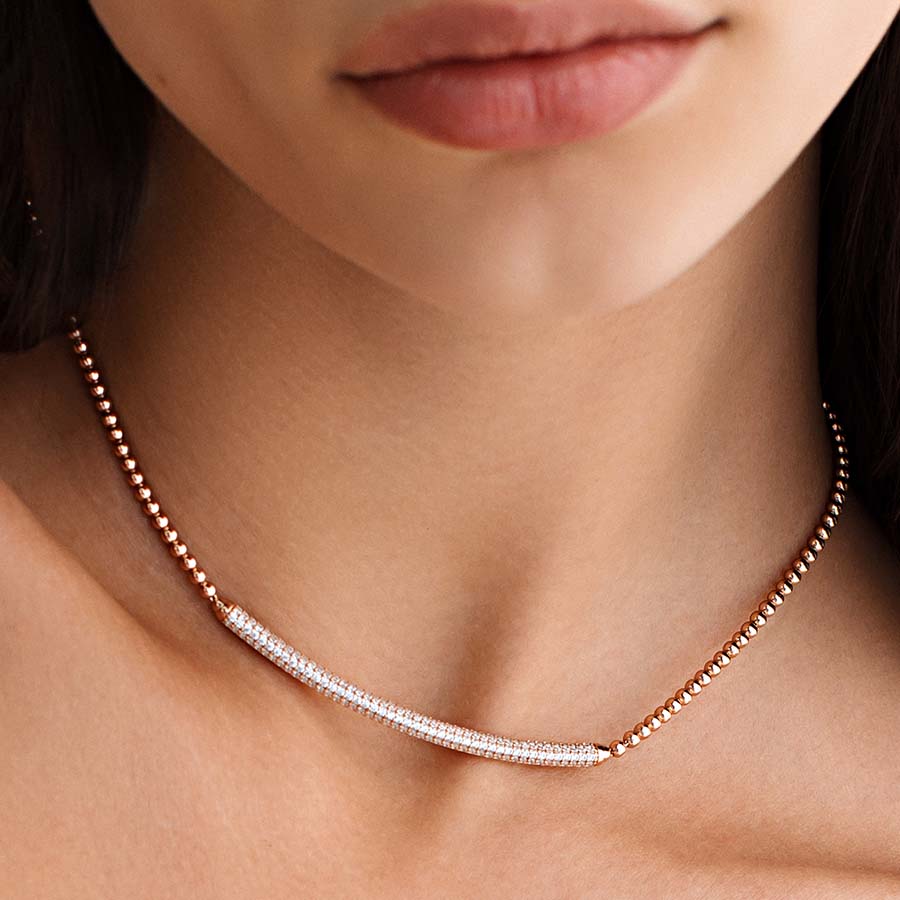 Rosato collana in argento 925‰
