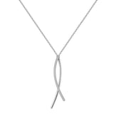 Collana girocollo in argento 925‰ con pendenti, 345 cubic zirconia bianchi. Lunghezza collana 44cm