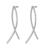 Orecchini lunghi in argento 925‰ con pendenti, 690 cubic zirconia bianchi