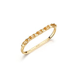 Anello doppio in argento 925‰, placcatura oro rosa, 5 cubic zirconia champagne