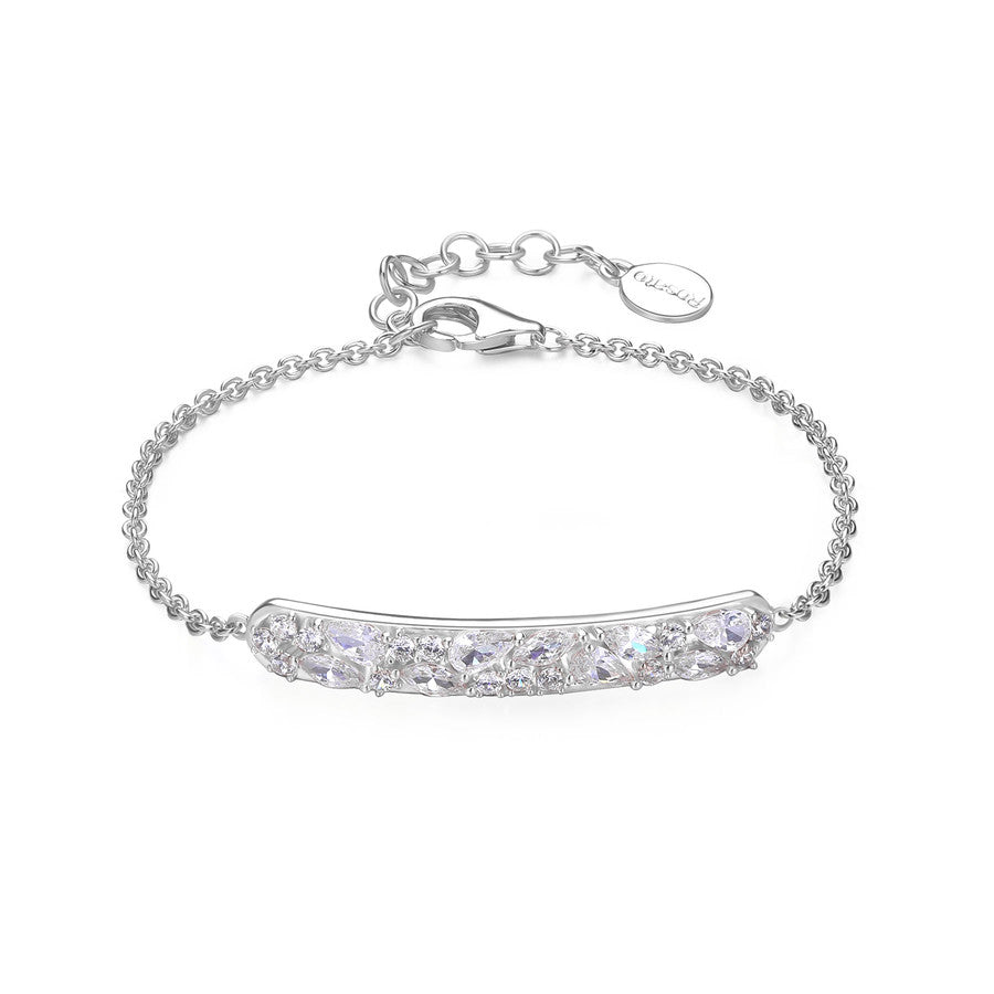 Bracciale morbido in argento 925‰, 23 cubic zirconia bianchi
