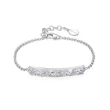 Bracciale morbido in argento 925‰, 23 cubic zirconia bianchi