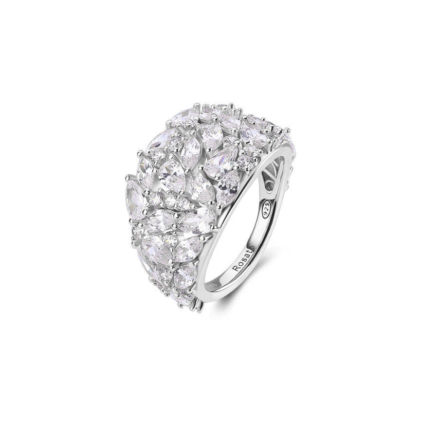Rosato anello a fascia in argento 925‰