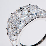 Rosato anello a fascia in argento 925‰