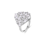 Anello in argento 925‰, 33 cubic zirconia bianchi. Misura anello 18