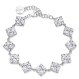 Bracciale morbido in argento 925‰, 66 cubic zirconia bianchi