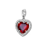 Rosato charm in argento 925‰ , pietra a forma di cuore