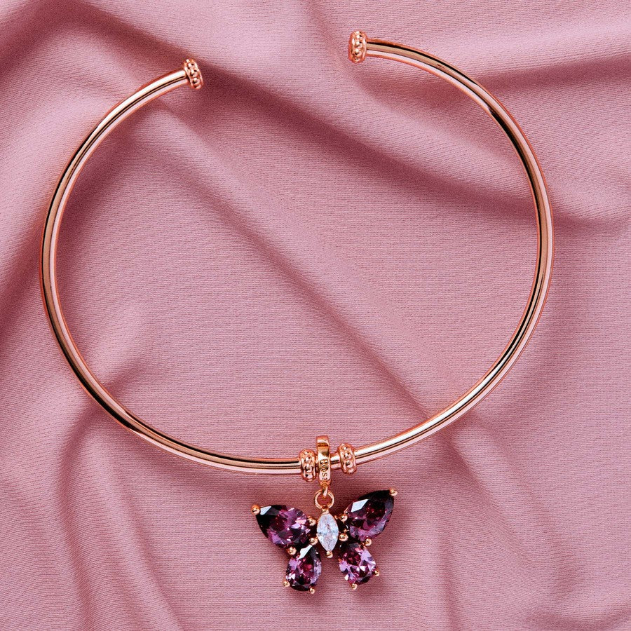 Rosato charm in argento 925‰ a forma di farfalla