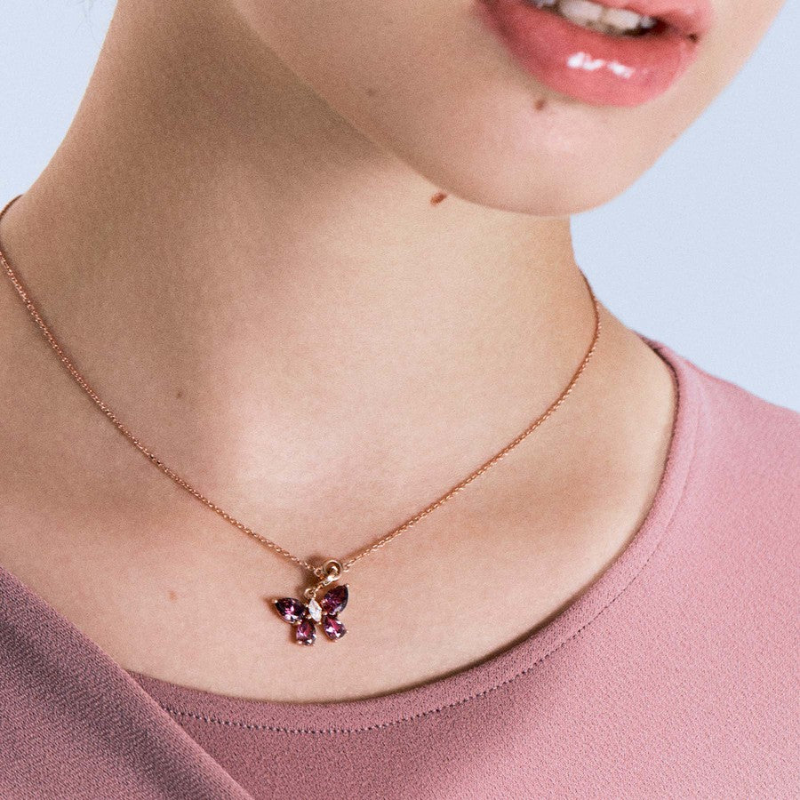 Rosato charm in argento 925‰ a forma di farfalla