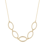 Collana corta in argento 925‰, placcatura oro giallo, 50 cubic zirconia bianchi. Lunghezza collana 44cm