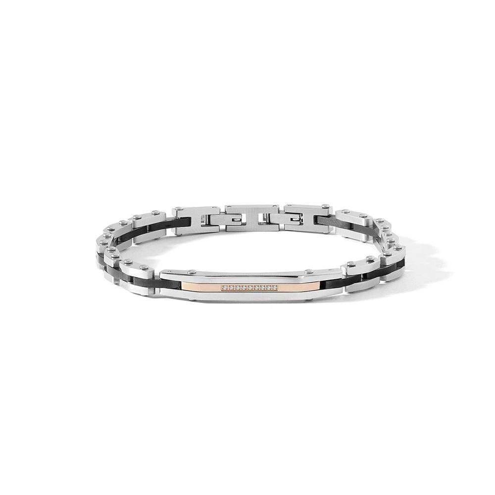 Comete bracciale acciaio e diamanti naturali
