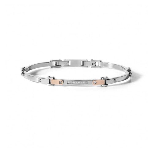 Comete bracciale oro 750%, acciaio e diamanti
