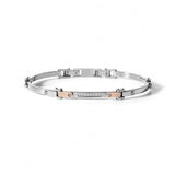 Comete bracciale oro 750%, acciaio e diamanti