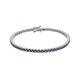 Comete bracciale in argento 925‰ modello tennis con zirconi blu. Lunghezza bracciale 18cm.