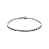 Comete bracciale in argento 925‰ modello tennis con zirconi blu. Lunghezza bracciale 18cm.