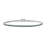 Comete bracciale in argento 925‰ modello tennis con zirconi verdi. Lunghezza bracciale 18cm.